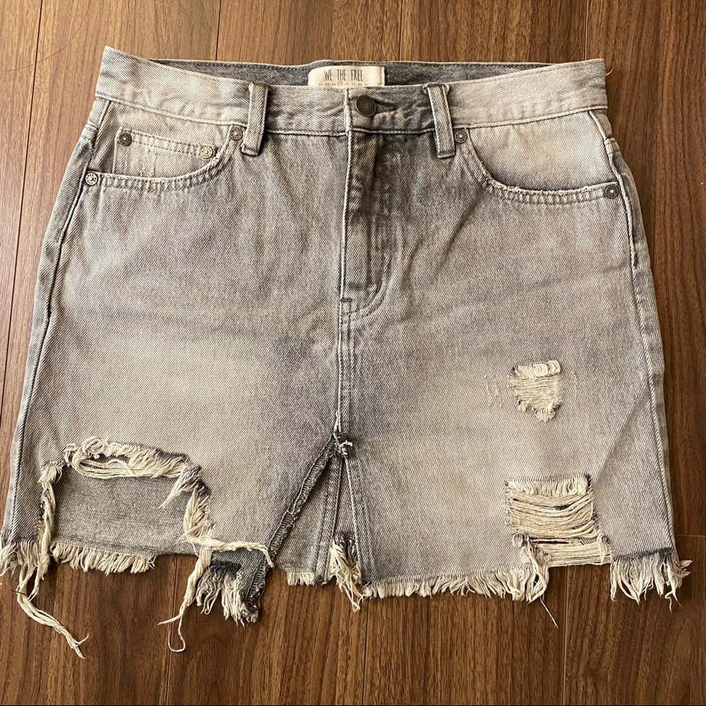 Free People denim mini skirt $15